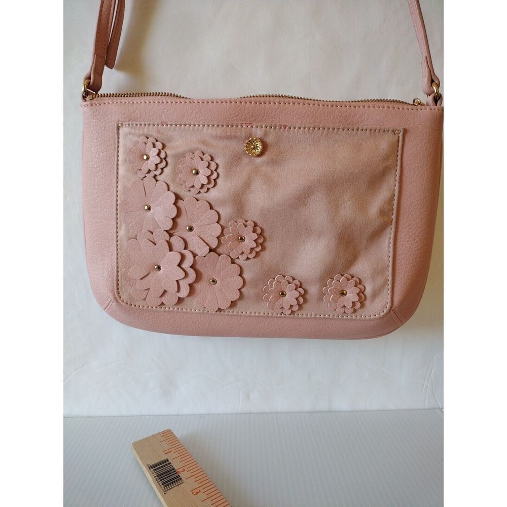 Lauren Conrad Crossbody Shoulder Bag Woman Floral Embellishments Gold‎ Details - Picture 7 of 13